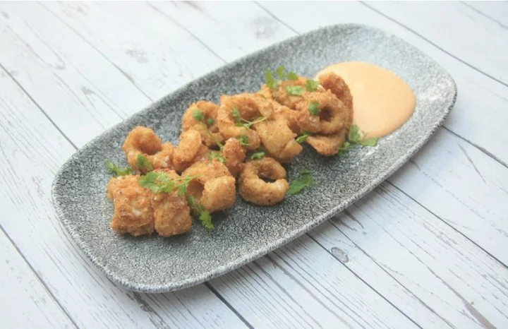 Calamari with Kimchi aioli dish