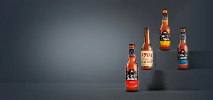 Banner Botellas Estrella Galicia y 1906